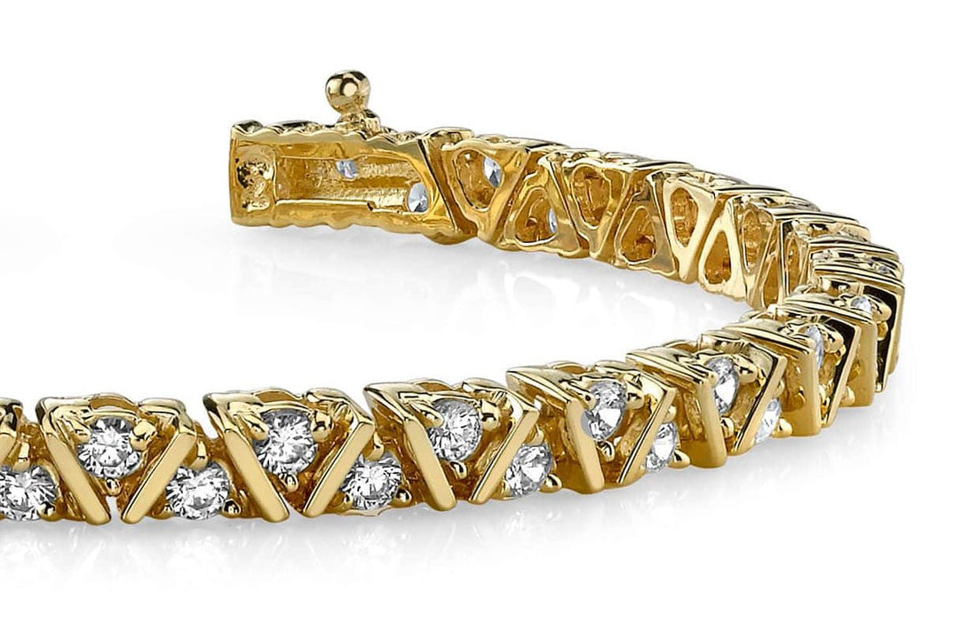 Leaning Fence Diamond Bracelet with 1.96 ct.(finished) 2mm - Luxury Time NYC