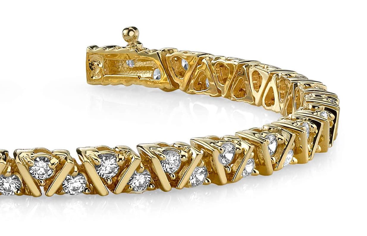 Leaning Fence Diamond Bracelet with 1.96 ct.(finished) 2mm - Luxury Time NYC