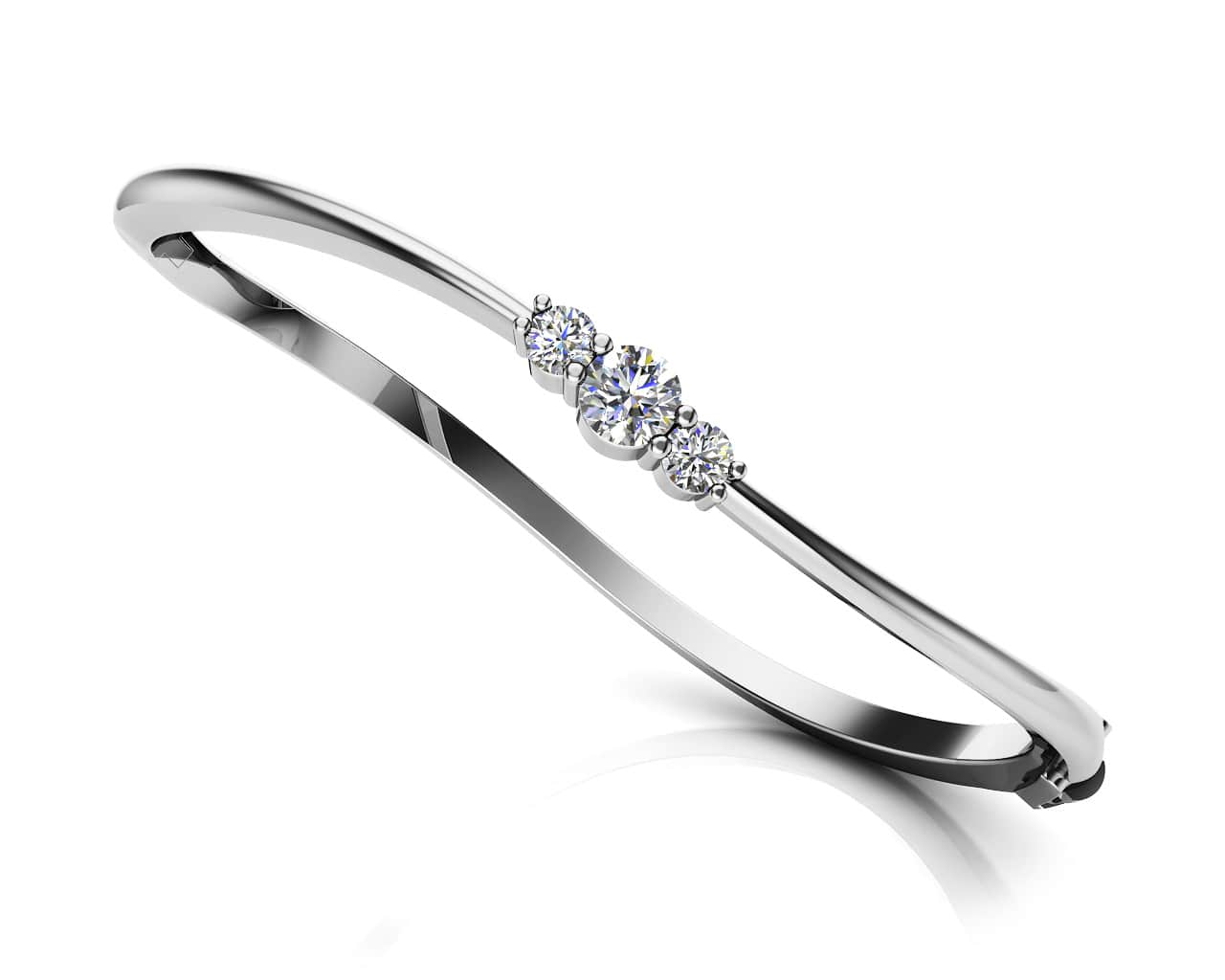 Legendary Curved Diamond Bangle with 0.50 ct.(finished) 3mm, 4.2mm - Luxury Time NYC