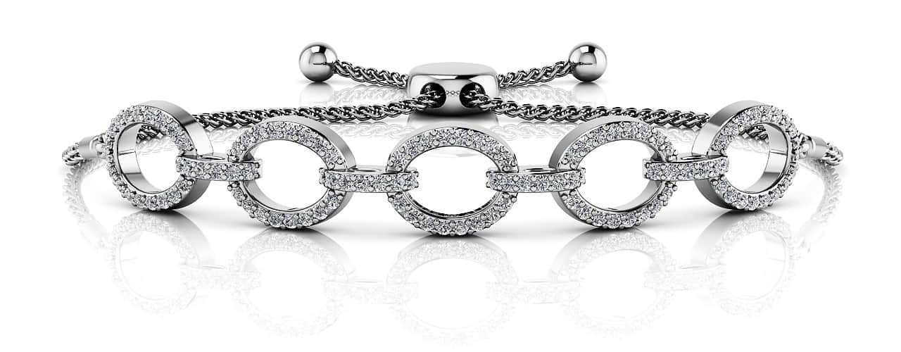 Love Open Oval Adjustable Diamond Bracelet with 0.98 ct.(finished) 1.2mm - Luxury Time NYC