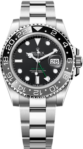 Rolex GMT-Master II 40mm Black Dial Cerachrom Bezel Oyster Bracelet - 126710GRNR | 2024 Model