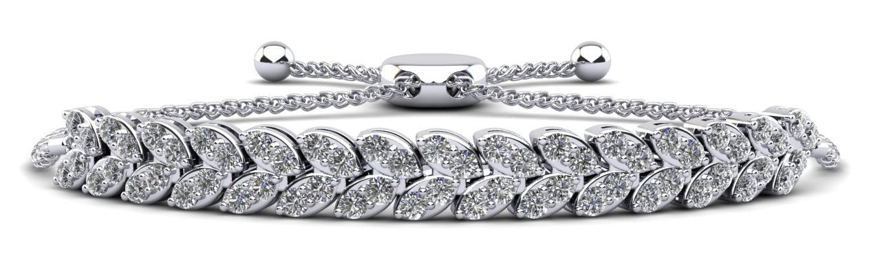 Marquise Illusion Adjustable Lab - Grown Diamond Bracelet with 2.24 ct.(finished) 2mm - Luxury Time NYC