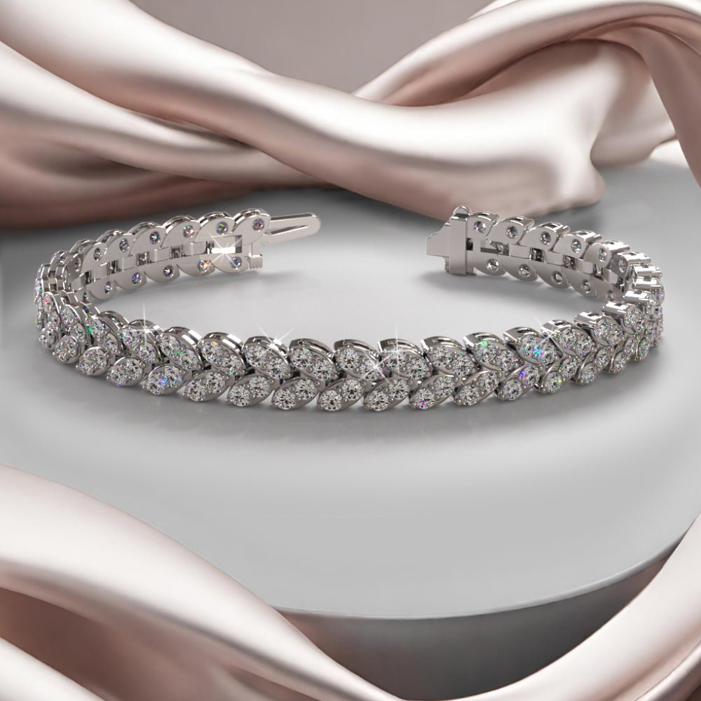 Marquise Illusion Diamond Tennis Diamond Bracelet with 11.76 ct.(finished) 3mm - Luxury Time NYC