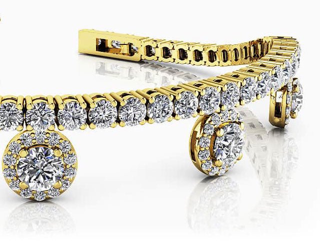 Midnight Dreams Diamond Charm Bracelet Lab - Grown Diamond with 4.35 ct.(finished) 1mm, 2.4mm, 3.7mm - Luxury Time NYC