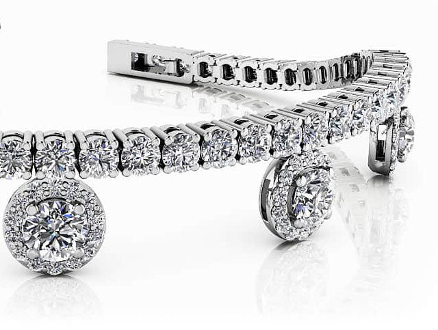 Midnight Dreams Diamond Charm Bracelet Lab - Grown Diamond with 4.35 ct.(finished) 1mm, 2.4mm, 3.7mm - Luxury Time NYC