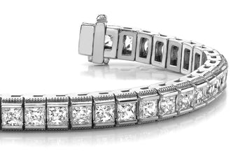 Milgrain Edge Diamond Bracelet with 10.20 ct.(finished) 3.1mm - Luxury Time NYC