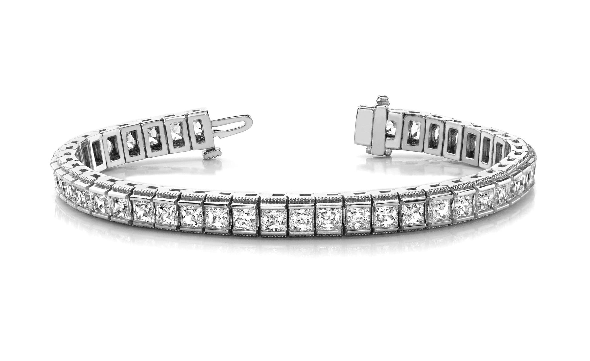 Milgrain Edge Diamond Bracelet with 10.20 ct.(finished) 3.1mm - Luxury Time NYC