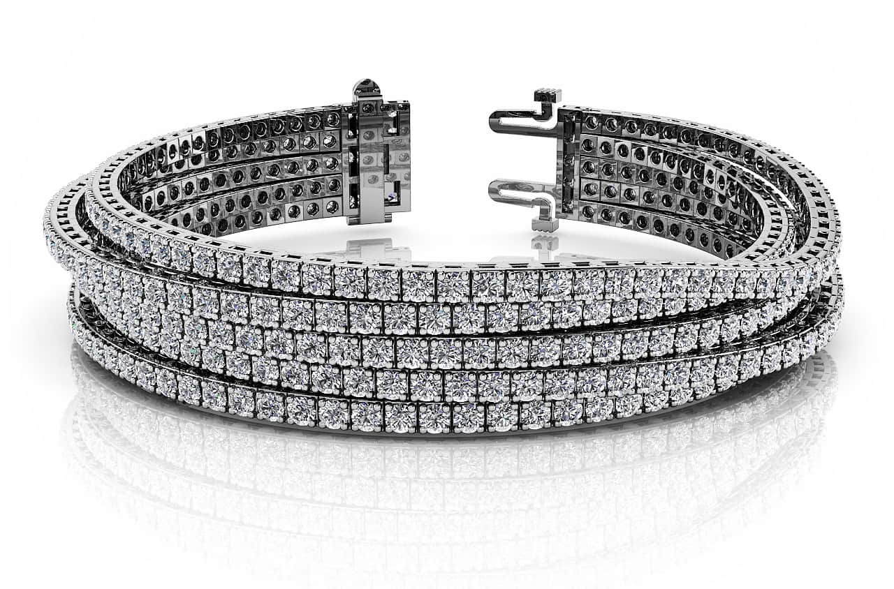 Multi Strand Flexible Diamond Tennis Bracelet Lab - Grown Diamond with 9.25 ct.(finished) 1.75mm - Luxury Time NYC