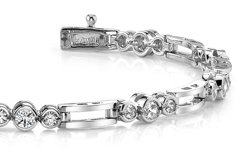 Open Link Diamond Trio Diamond Bracelet with 0.91 ct.(finished) 1.9mm, 2.5mm - Luxury Time NYC