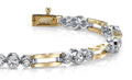 Open Link Diamond Trio Diamond Bracelet with 0.91 ct.(finished) 1.9mm, 2.5mm - Luxury Time NYC