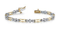 Open Link Diamond Trio Diamond Bracelet with 0.91 ct.(finished) 1.9mm, 2.5mm - Luxury Time NYC