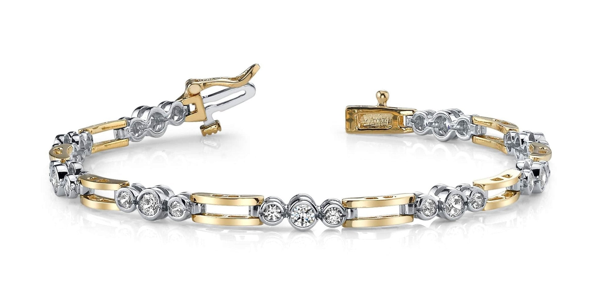 Open Link Diamond Trio Diamond Bracelet with 1.53 ct.(finished) 2.25mm, 3mm - Luxury Time NYC