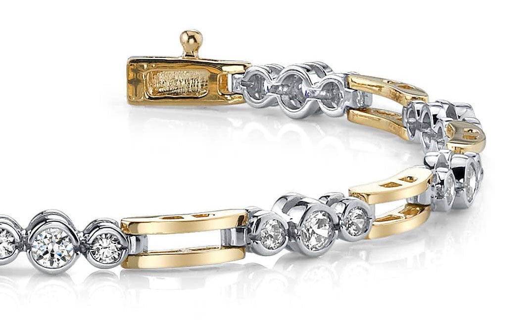 Open Link Diamond Trio Diamond Bracelet with 1.53 ct.(finished) 2.25mm, 3mm - Luxury Time NYC