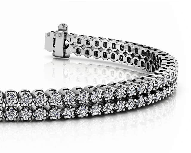 Opulent Double Row Diamond Tennis Bracelet Lab - Grown Diamond with 3.50 ct.(finished) 1.8mm - Luxury Time NYC