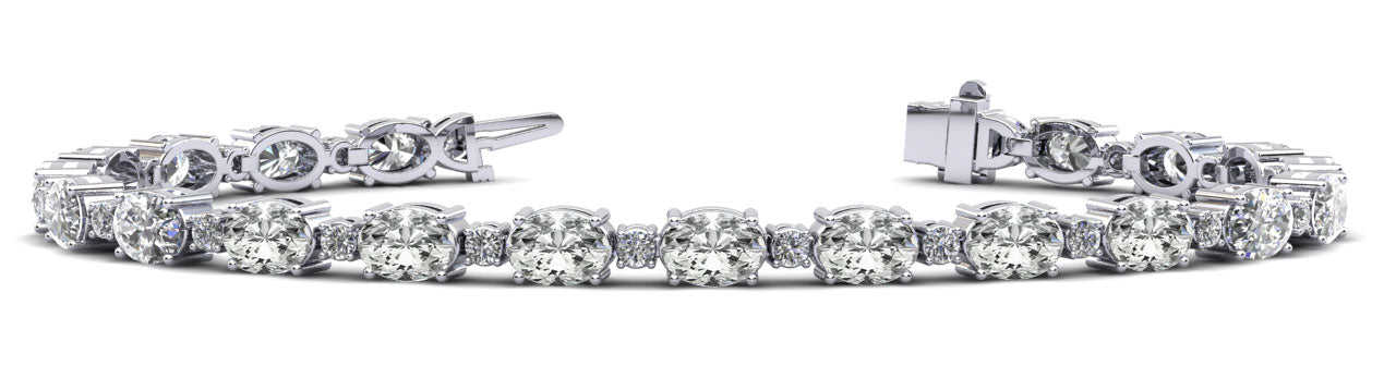 Ovals and Brilliant Rounds Diamond Bracelets Diamond with 8.45 ct.(finished) 5x3mm, 1.7mm - Luxury Time NYC