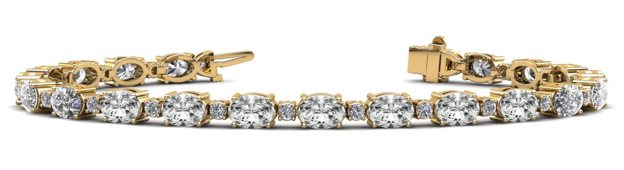 Ovals and Brilliant Rounds Diamond Bracelets Lab - Grown Diamond with 15.39 ct.(finished) 6x4mm, 2mm - Luxury Time NYC