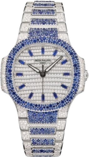 Patek Philippe Nautilus Haute Joaillerie White Gold Set With Sapphires & Diamonds | 7118/1451G-001