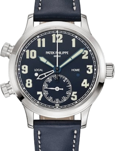 Patek Philippe Complications Calatrava Pilot Travel Time White Gold Blue Dial | 7234G-001