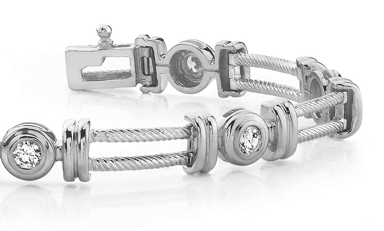 Parallel Twisted Rope Diamond Bracelet with 0.70 ct.(finished) 3.0mm - Luxury Time NYC