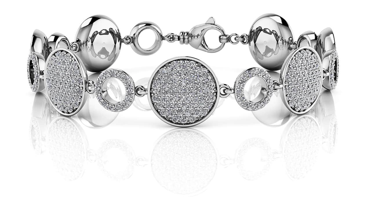 Pave Circle Diamond Bracelet with 3.43 ct.(finished) 1.1mm - Luxury Time NYC