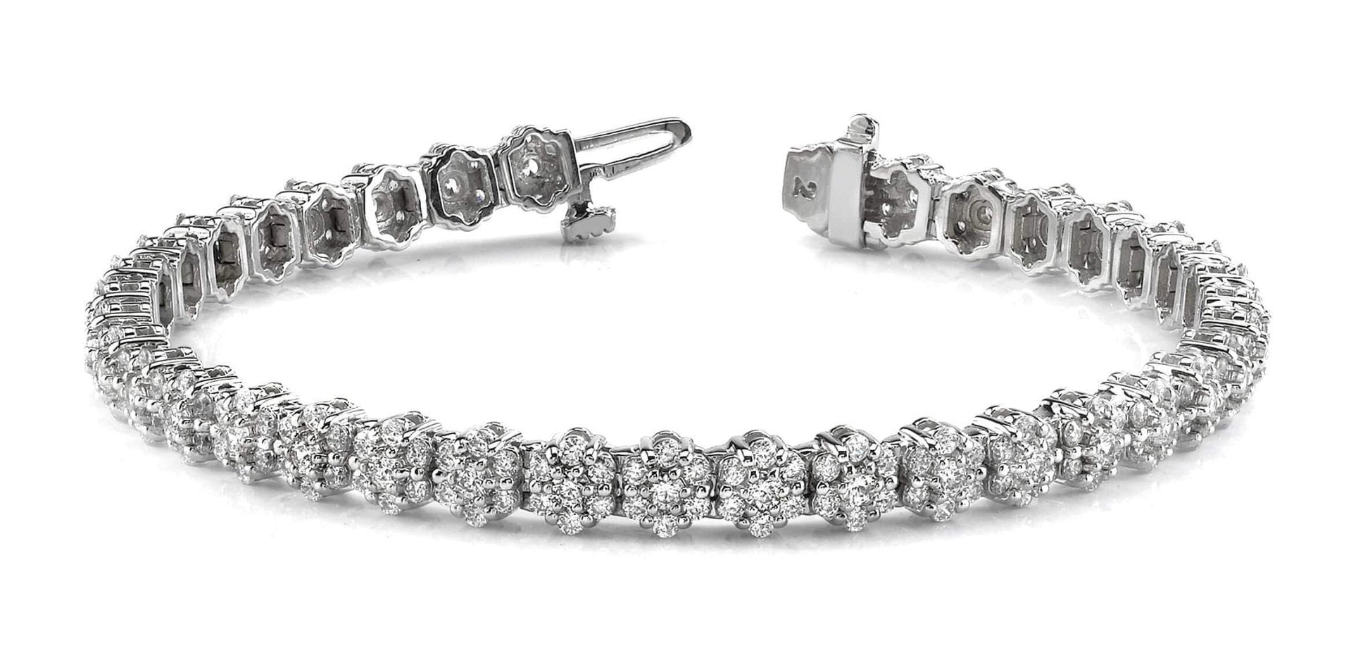 Pentagon Diamond Bracelet with 4.55 ct.(finished) 1.5mm, 2mm - Luxury Time NYC