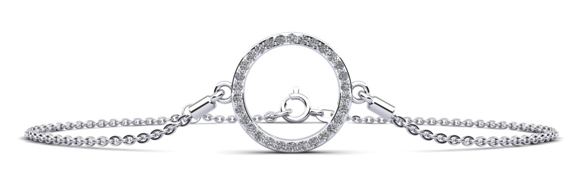 Perfect Circle Diamond Adjustable Diamond Bracelet with 0.24 ct.(finished) 1.2mm - Luxury Time NYC