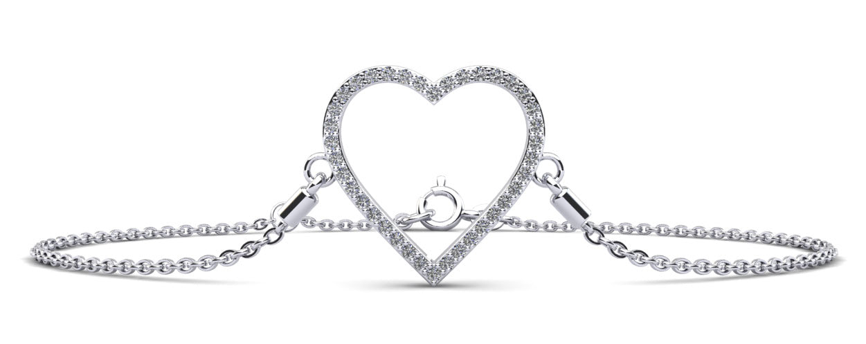 Perfect Heart Diamond Adjustable Diamond Bracelet with 0.30 ct.(finished) 1.2mm - Luxury Time NYC