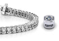 Pillow Bezel Set Diamond Tennis Bracelet with 10.50 ct.(finished) 4.0mm - Luxury Time NYC