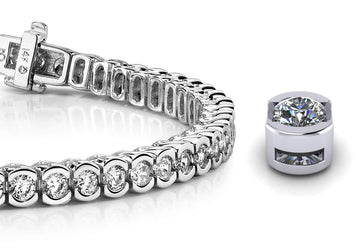 Pillow Bezel Set Lab - Grown Diamond Tennis Bracelet with 12.60 ct.(finished) 4.5mm - Luxury Time NYC