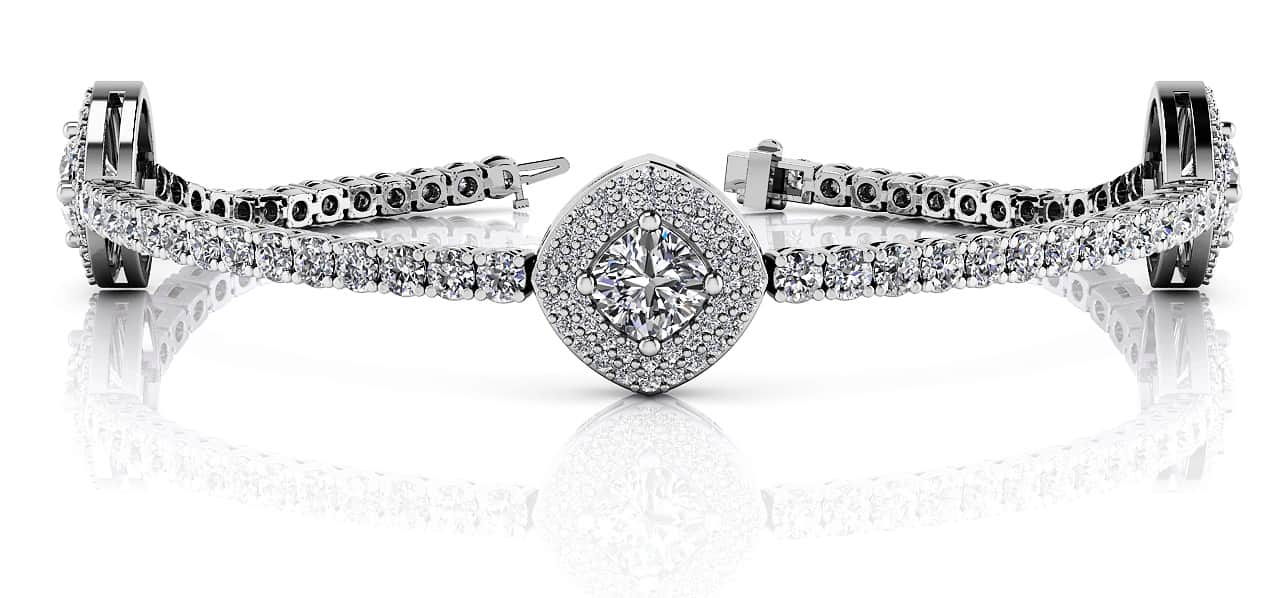 Posh Diamond Bracelet With Modern Accents Diamond with 3.67 ct.(finished) 1mm, 2.2mm, 4mm - Luxury Time NYC