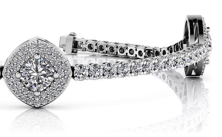 Posh Diamond Bracelet With Modern Accents Lab - Grown Diamond with 3.67 ct.(finished) 1mm, 2.2mm, 4mm - Luxury Time NYC