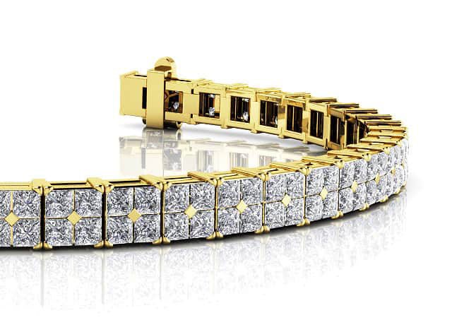 Princess Cut Diamond Illusion Bracelet Lab - Grown Diamond with 4.68 ct.(finished) 1.5mm - Luxury Time NYC