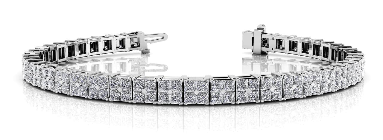 Princess Cut Diamond Illusion Bracelet Lab - Grown Diamond with 4.68 ct.(finished) 1.5mm - Luxury Time NYC