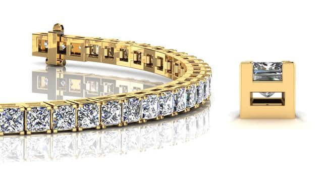 Princess Cut Dreams Bracelet Diamond with 10.40 ct.(finished) 3.25mm - Luxury Time NYC