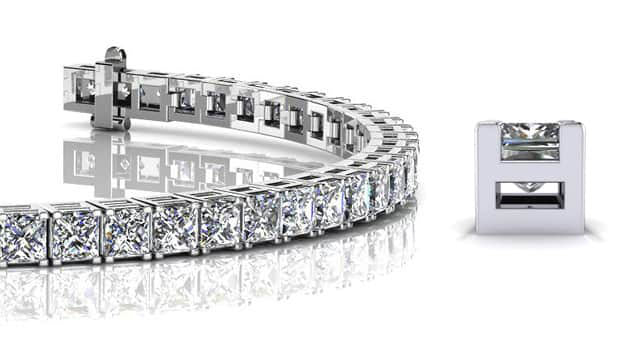 Princess Cut Dreams Bracelet Diamond with 4.05 ct.(finished) 2mm - Luxury Time NYC