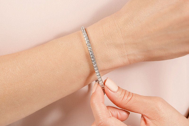 Princess Cut Dreams Lab - Grown Diamond Bracelet with 17.50 ct.(finished) 4.5mm - Luxury Time NYC