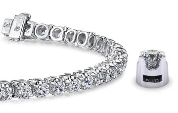 Prong Set Diamond Strand Diamond Tennis Bracelet with 0.73 ct.(finished) 1.25mm - Luxury Time NYC