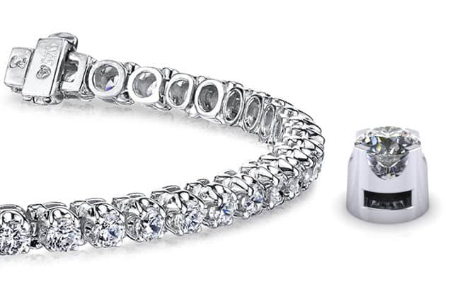 Prong Set Diamond Strand Diamond Tennis Bracelet with 11.07 ct.(finished) 4.75mm - Luxury Time NYC