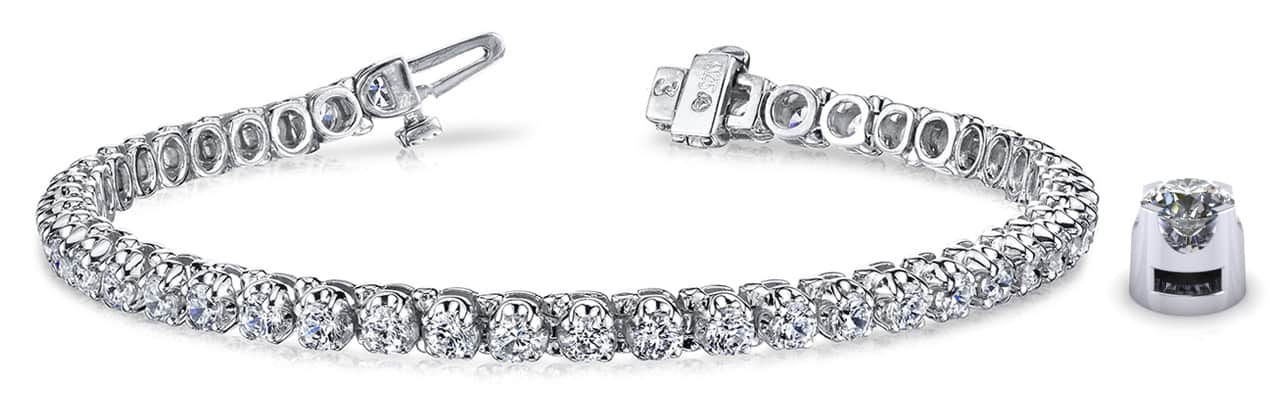 Prong Set Diamond Strand Diamond Tennis Bracelet with 2.82 ct.(finished) 2.5mm - Luxury Time NYC