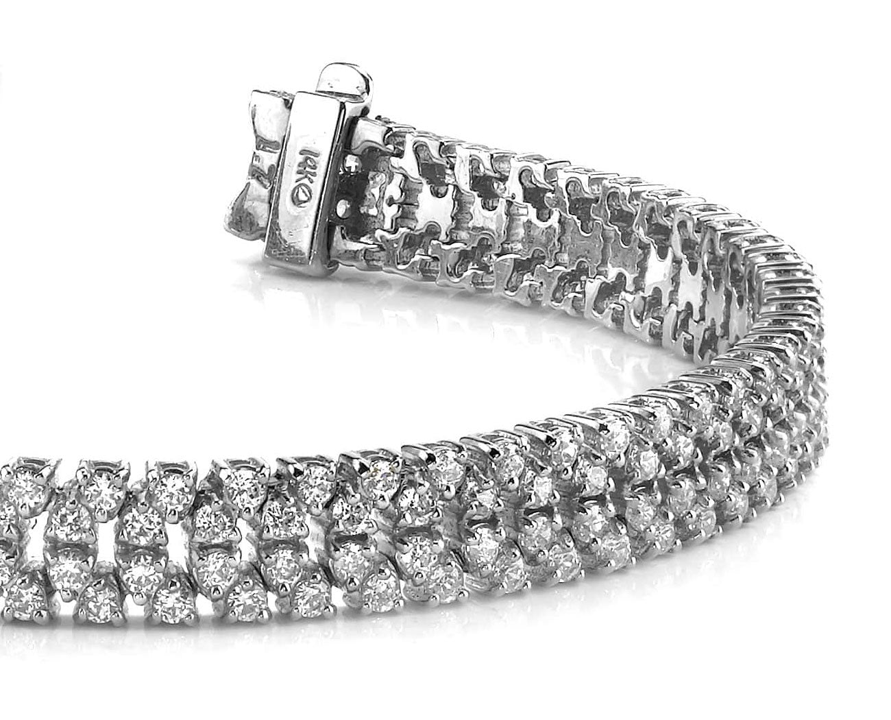 Quad Row Lab - Grown Diamond Bracelet with 5.10 ct.(finished) 1.7mm - Luxury Time NYC