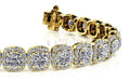 Radiant Cushion Cut Halo Diamond Tennis Diamond Bracelet with 11.55 ct.(finished) 1.1mm, 4mm - Luxury Time NYC