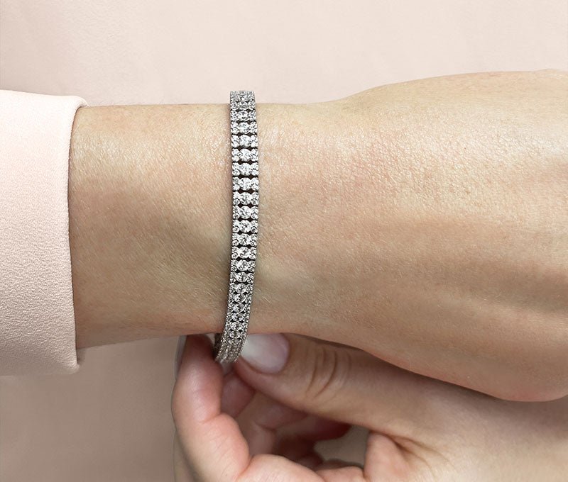 Radiant Diamond Tennis Diamond Bracelet with 5.80 ct.(finished) 1.2mm, 2.5mm - Luxury Time NYC