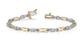 Rectangle Link Diamond Bracelet with 1.20 ct.(finished) 2.2mm, 3.2mm - Luxury Time NYC