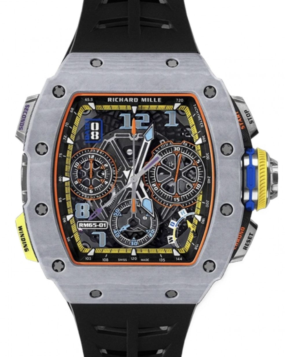 Richard Mille Automatic Split-seconds Chronograph Grey Quartz TPT RM 65-01 - BRAND NEW