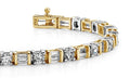 Round And Baguette Diamond Bracelet with 9.54 ct.(finished) 4x2mm, 4mm - Luxury Time NYC