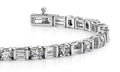 Round And Baguette Lab - Grown Diamond Bracelet with 4.56 ct.(finished) 3.5x1.5mm, 3mm - Luxury Time NYC