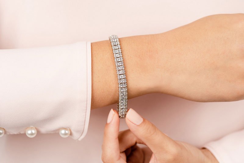 Round And Princess Diamond Bracelet with 10.58 ct.(finished) 1.6mm, 2.8mm - Luxury Time NYC