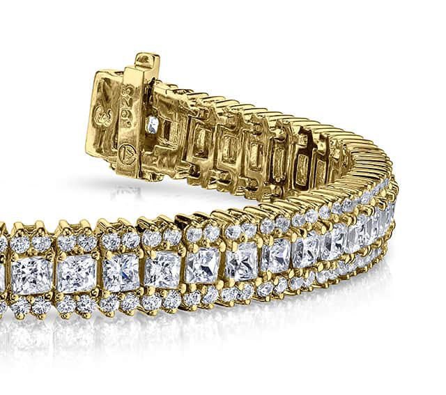 Round And Princess Diamond Bracelet with 10.58 ct.(finished) 1.6mm, 2.8mm - Luxury Time NYC