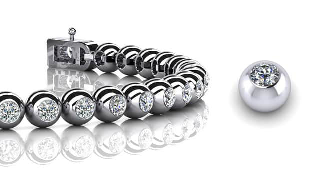 Round Bezel Set Diamond Tennis Bracelet with 4.03 ct.(finished) 3.1mm - Luxury Time NYC