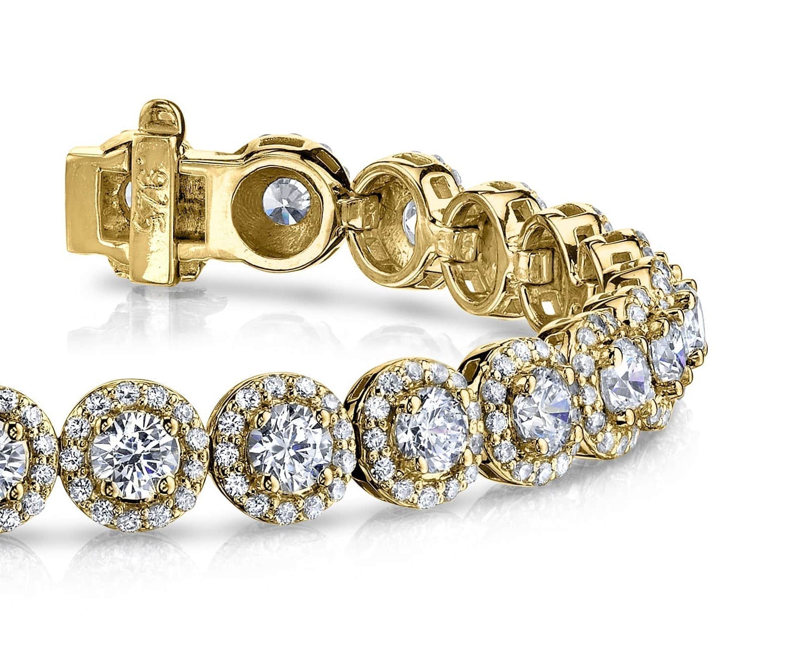 Round Halo Diamond Bracelet with 5.37 ct.(finished) 1mm, 3.2mm - Luxury Time NYC